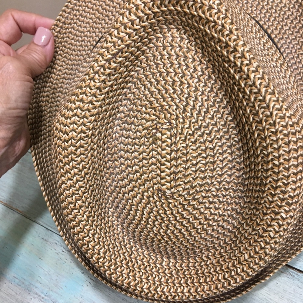 Disney Parks Straw Fedora Hat with tan with black ribbon. Cuba style - Picture 5 of 10